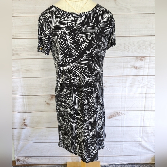 MICHAEL Michael Kors Palm Fronds Mini Dress in Black and White Size Small - Picture 2 of 9